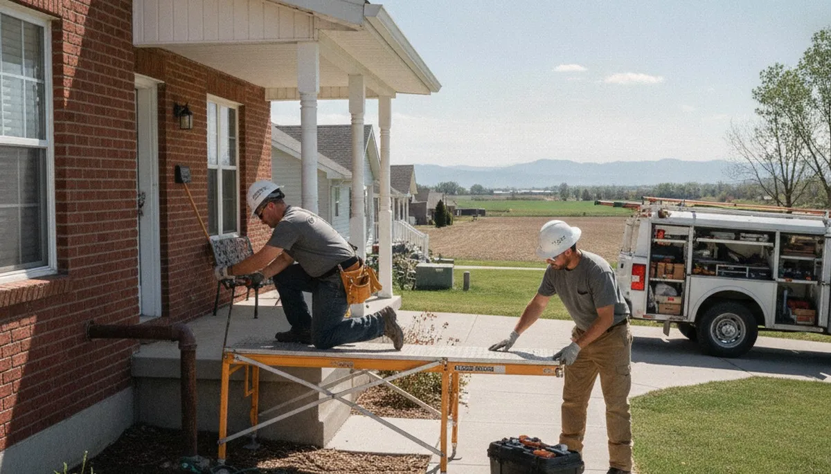 Plumber repairing a pipe in Ogden, UT for plumbing repair service